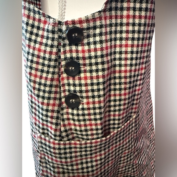Urban Outfitters Plaid Pinafore Mini Dress Size Medium | Button Side Academia - Picture 7 of 12